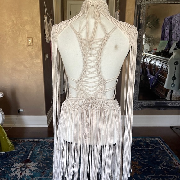 Sexy Handmade Macrame Rope Dress Festival Corset Cut Out - Picture 8 of 16